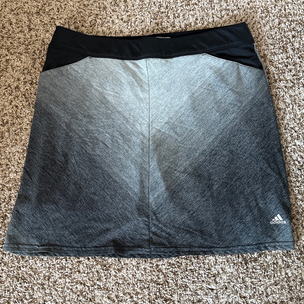 Adidas Sz Small Gray Ombre Chevron Tennis Golf Skirt Skort GUC B2T